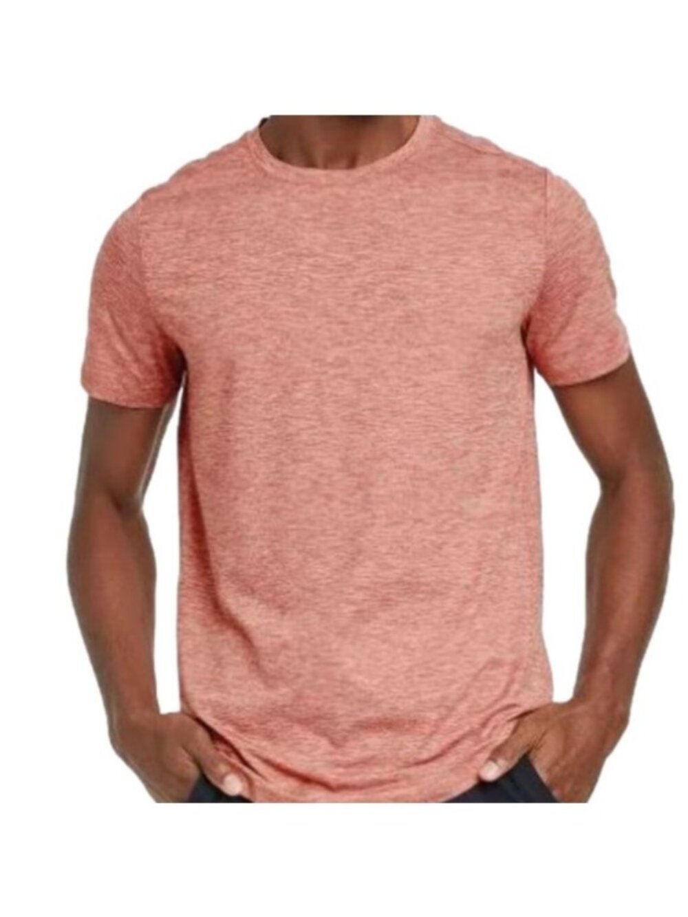All in Motion Men's Short Sleeve Soft Stretch Tee, Red Heather, size XL